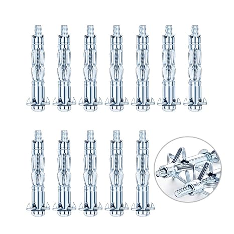 INCREWAY Wall Anchor, 20 Pcs M438 Heavy Duty Zinc Plated Steel Molly Bolt Hollow Drive Wall Anchor Screws for Drywall Sheetrock