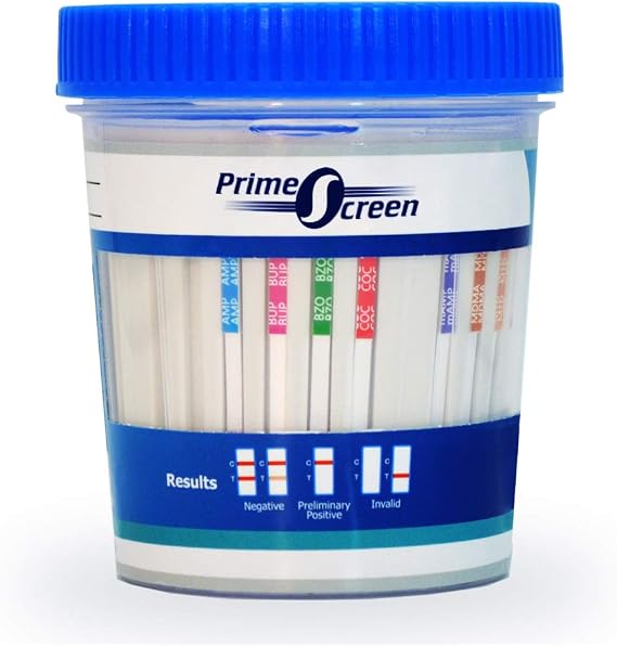Prime Screen - 13 Panel Multi Drug Urine Test Cup (AMP,BAR,BUP,BZO,COC,mAMP,MDMA,MOP/OPI,MTD,OXY,PCP,TCA,THC) - TDOA-2135 [1 Pack]