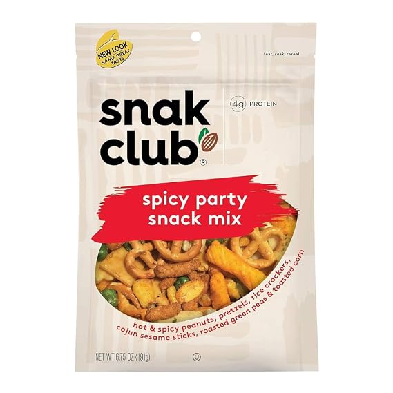 Snak Club Spicy Party Snack Mix, 6.75 Ounce (Pack of 6)