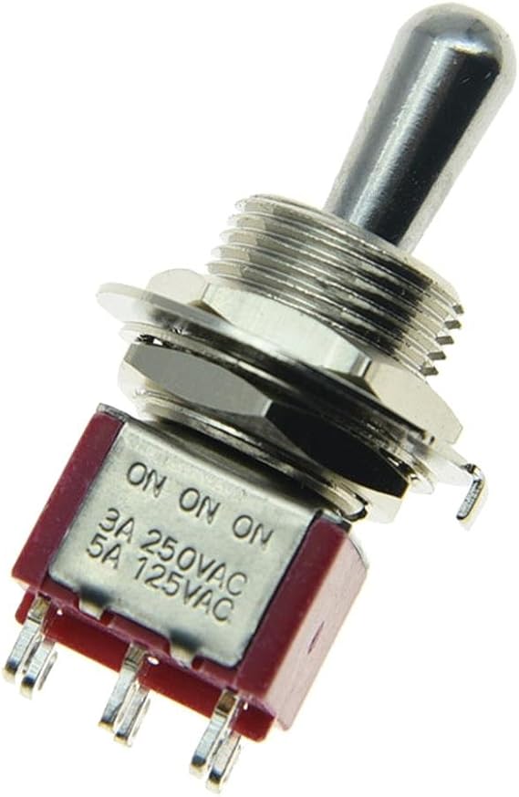 SALECOM Guitar/AMP Fat Bat Toggle Switch DPDT 6 Pin 3 Way ON ON ON Sealed Guitar Switch
