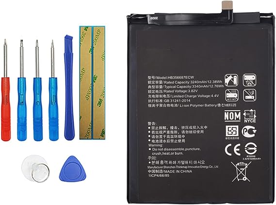 HB356687ECW Replacement Battery Compatible with Huawei P30 Lite/Mate 10 Lite/Honor 7X/Nova 3i/ Nova 2/Nova 2 Plus/Nova 2S/Nova 2i/Nova 4E with Toolkit