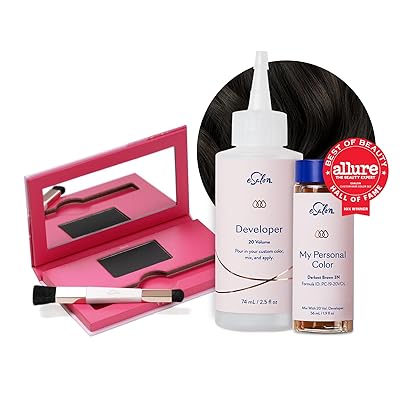eSalon Darkest Brown Personal Colorist Kit Hair Color Bundle with Black Conceal & Cover Root Touch Up Powder