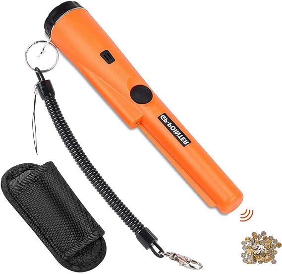 WingFly Metal Detector Pinpointer Portable Metal Detector IP66 Waterproof Metal PinPointer Metal Detector Junior High Sensitivity 360° Scan Gold Coins Metal Detector Gold Coin Hunt Relics Metal Detector for Jewelry