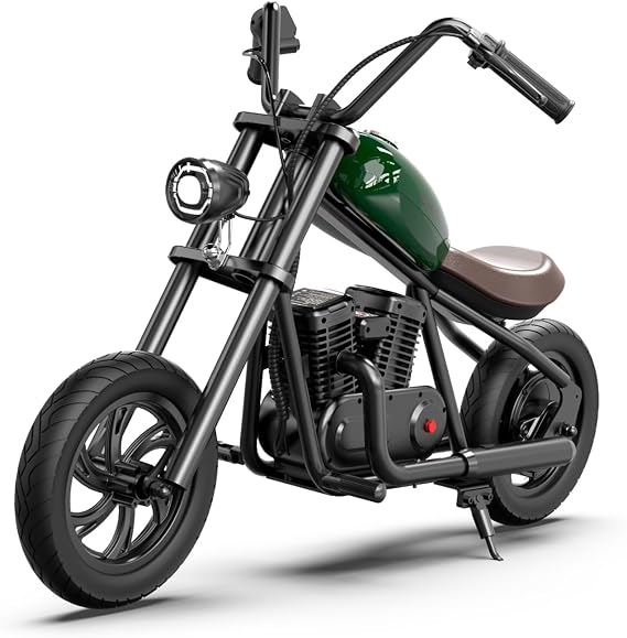 HYPER GOGO Challenger 12 Electric Motorcycle Children Children's Motorcycle with 3 Speeds 12 km Long Range 12 Inch Pneumatic Tyres Up to 60 Minutes Continuous Riding Time