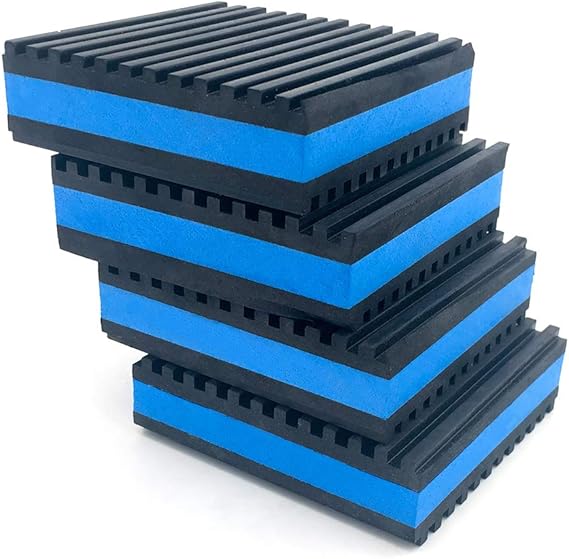 Air Jade 4 Pack Rubber Anti-Vibration Pads, Heavy Duty EVA Vibration Isolation Pads Mats for HVAC, Washers, Compressors, Treadmills, Air Conditioner (4" x 4" x 7/8")