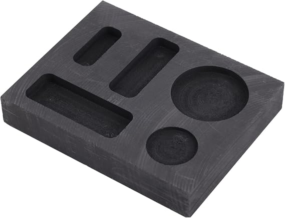 5-in-1 Graphite Ingot Mold, High Temperature Casting Mold Crucible Tool for Melting Casting Smelting Gold Silver Copper Aluminum Brass & Zinc Metal for DIY Jewelry Making