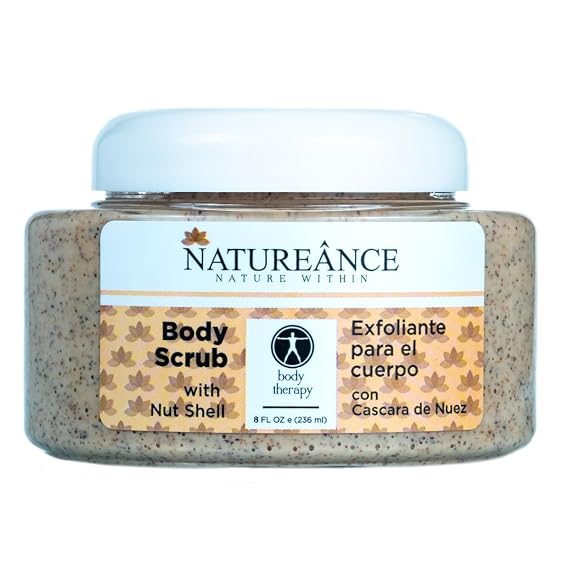 Body Scrub (8 Fl Oz) - Exfoliating Scrub with Nut Shell