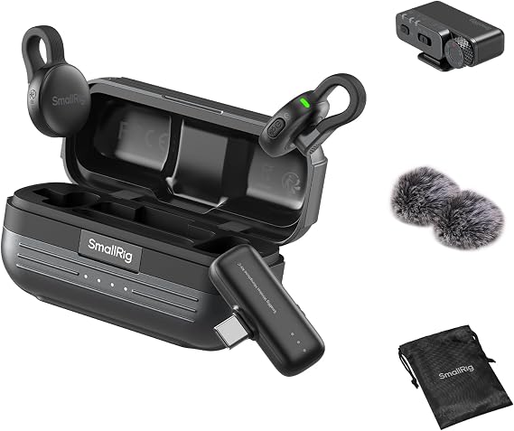 SmallRig S70 Wireless Mic (2 TX + 2 RX + Charging Case) - Black