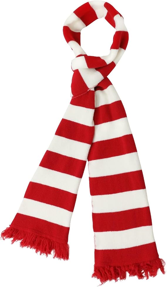 Red and White Striped Scarf Women Men Christmas Soft Knit Gru Scarf