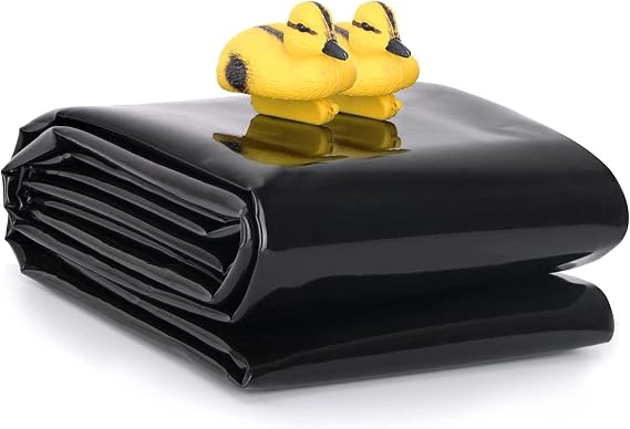 8x13ft 11x13ft 13x29ft Pond Liner, 45mil/0.12mm Durable Pond Liners, UV Resistant Pond Lining Black Membrane, for Waterfall, Pond and Fish Ponds(3x7m/10x23ft)