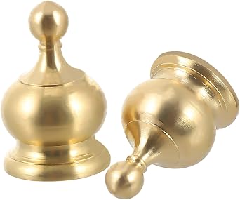 2pcs Pure Copper Crown Lamp Finials Replacement Knobs Stable Decorative Light Accessories for Floor and Table Lamps Easy Install for Living Bedroom Lighting