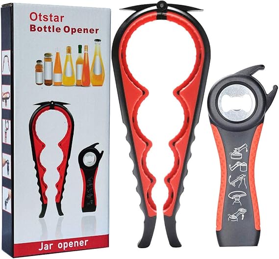 Jar Opener Bottle Opener and Ring Pull Can opener for Seniors, Arthritis Hands and Anyone with Low Strength, Arthritis Jar Openers Get Lids Off Easily