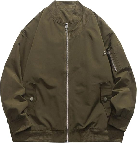 Shirt Jackets for Men Loose Fit Solid Long Sleeve Heavyweight Full Zip Sweatshirts Outdoor Fashion Zipper Pockets