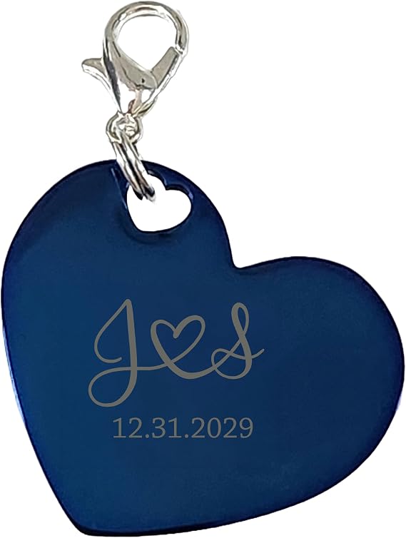 Bride Something Blue Bouquet Charm (Personalized Something Blue Keepsake): Heart or Circle