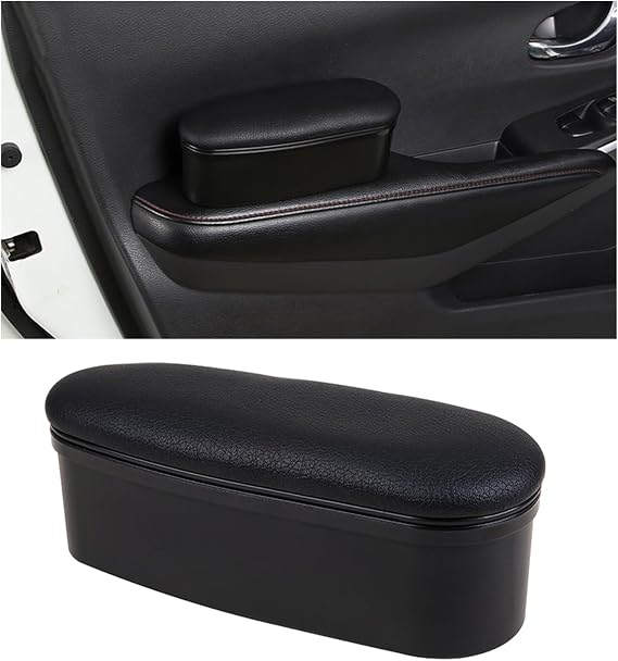 Ohleats Car Armrest Support Cover, Adjustable Auto Side Door Armrest Pillow Relieve Driver Arm Fatigue, Automotive Knee Elbow Pad with Storage Box, Interior Car Accessories (Black, Style 1)