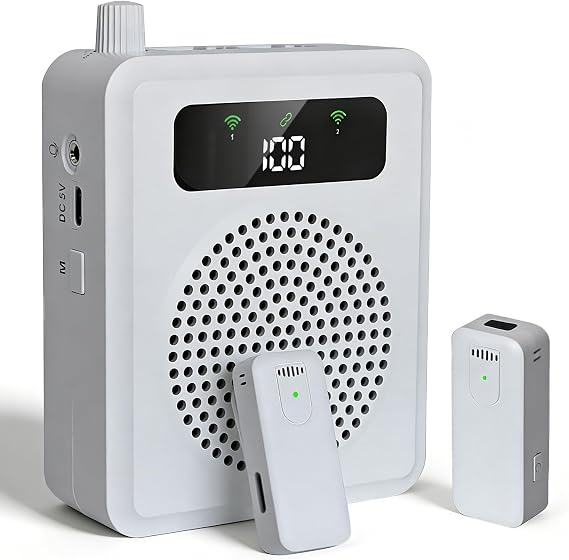 Wireless Voice Amplifier for Teachers, Portable Microphone and Speaker | Personal Voice Amplifier Wireless Microphone Lavalier, Portable Voice Amplifier for Yoga Tour Guides Classroom Speech