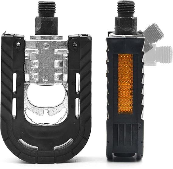 Folding Bike Pedals 9/16" Inch Bicycle Pedals with Reflective Strips | Aluminum Non-Slip Wide Flat Cycling Pedals,Mountain Bike Pedal for Most Adult Bikes & MTB Bikes