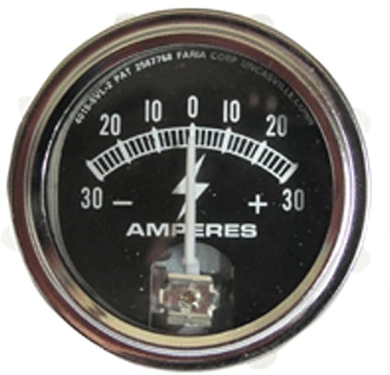 RTP Tractor Ammeter Gauge (30-0-30) with Chrome Ring