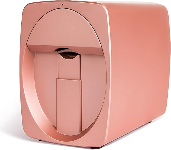 Nail Printer Machine Digital Nail Pri 3D Nail Printer Machine for DIY Nail Design, Home and Salon Use, 2400dpi High-Res Printing Rosegold