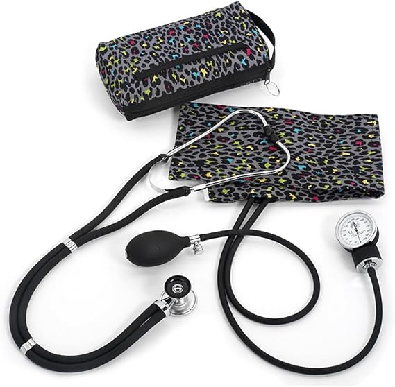 Prestige Medical Aneroid Sphygmomanometer/Sprague-Rappaport Kit, Leopard Print Grey