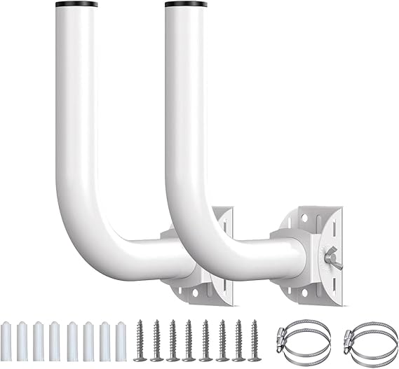 Universal Wireless Bridge Bracket Mount, ubiquiti Wireless Bridge, Pole Mount for Point-to-Point AP Access, Adjustable Bracket for Wall, Eave or Roof Mounting(2 Pack)