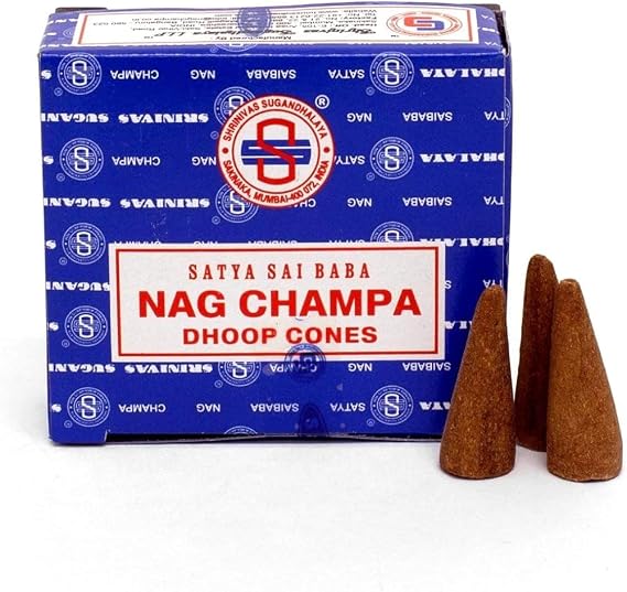 Satya Nag Champa Konik Tütsü- backflow cones (Geri Akışkanlı)(Premium Natural Incense Cones) (Nag Champa)