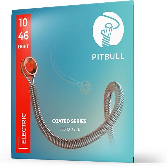Pitbull Coated Series Nano Polymer Coated Electric Guitar Strings - 3-5x More Durable, Superior Sound Quality, Fret-Friendly CEG (CEG 10-46 L Light)