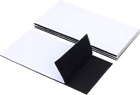 BRAVESHINE 4x8Inch Self Adhesive Hook and Loop Tape Keep Couch Cushion from Sliding - 4 Set Stick Backing Picture Wall Hanging Strips - Heavy Fasten Mounting Tape for Home Office Indoor Outdoor Use