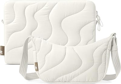 tomtoc Terra Puffy Laptop Sleeve with a 3.5L Sling Crossbody Bag for Women