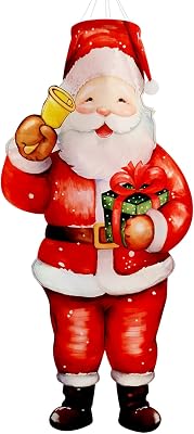 Santa Cheer Windsock - Spread Joy with Festive Outdoor Christmas Wind Socks for Outside - Heavy Duty Design for Clear Skies and Clearance Deals!