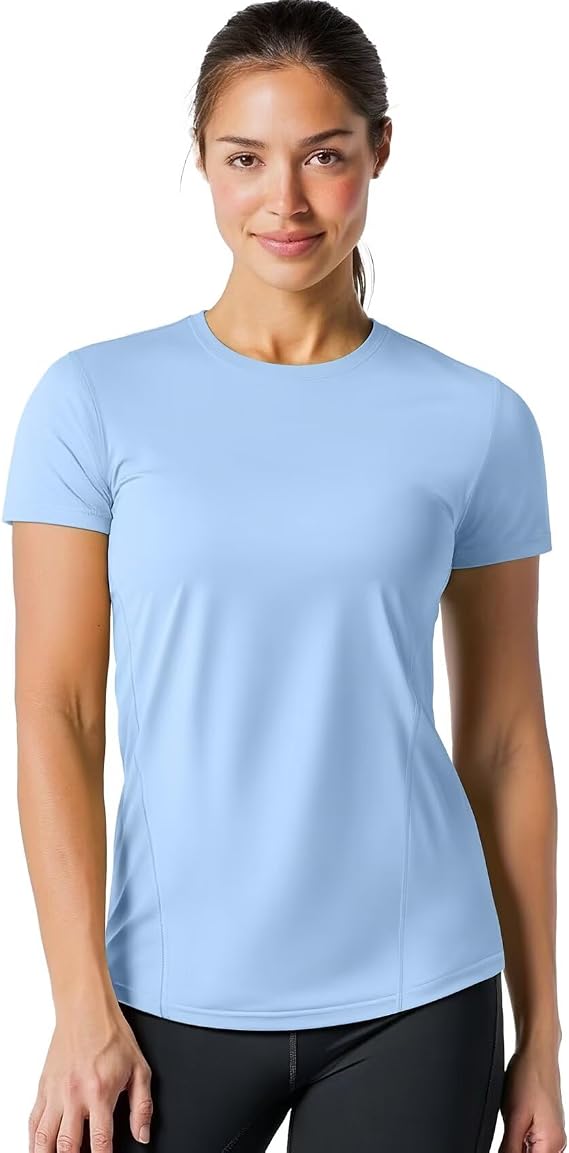 Zengjo Short Sleeve Workout Tops for Women Slim Fitted Athletic T-Shirts Quick Dry Moisture Wicking Gym Yoga Running