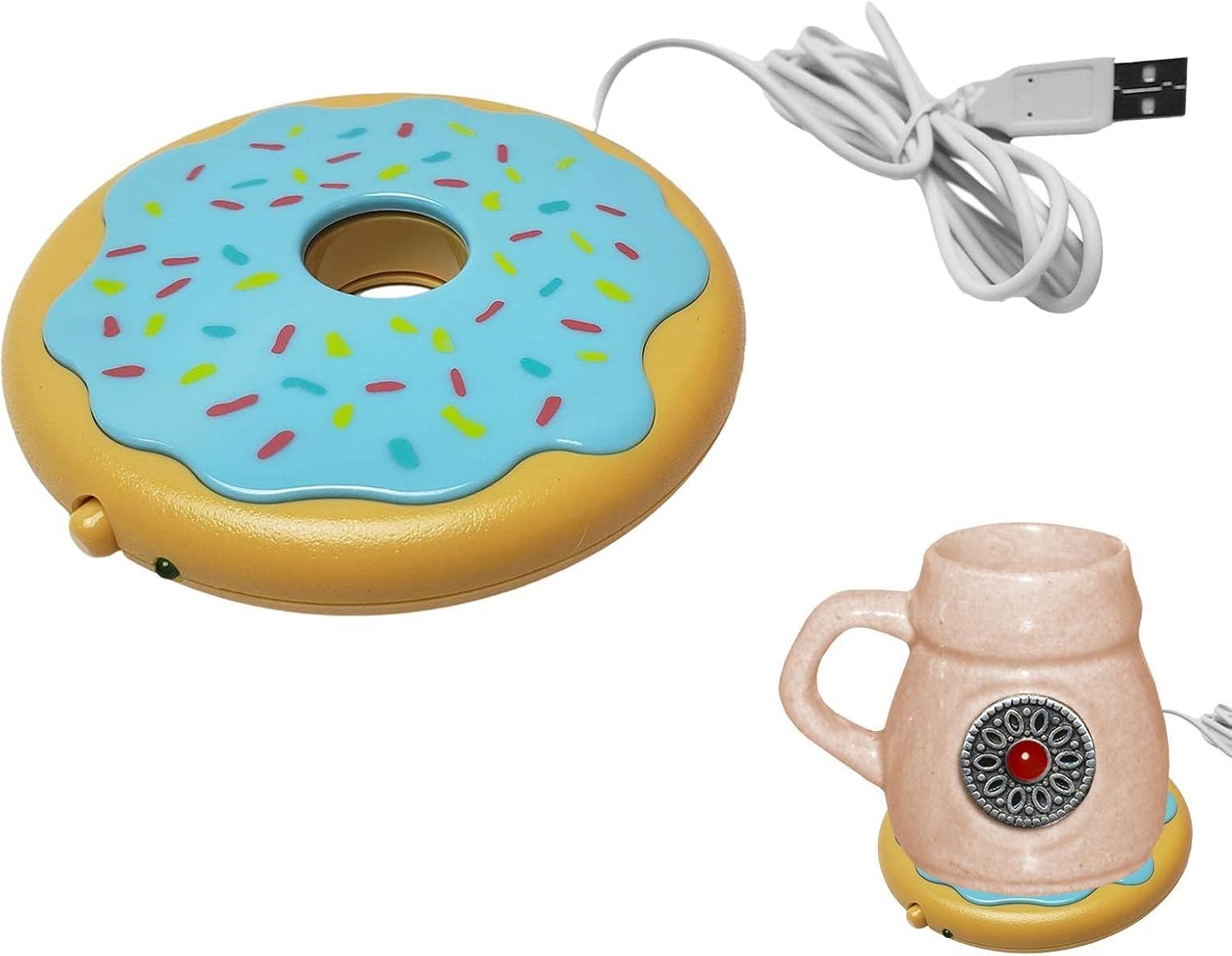 Cup Warmer USB, Doughnut Usb Charging Coaster, Cup Warmer For Home Desk Use, Electric Beverage Warmer Constant Temperature Plate For Tea