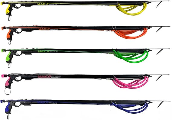 MAKO Titan Elite Speargun with Open Muzzle Enclosed Track, Stainless Steel Double Roller Trigger, Sharkfin Spear High-Performance Euro Speargun Made in South Africa Multiple Sizes & Colors