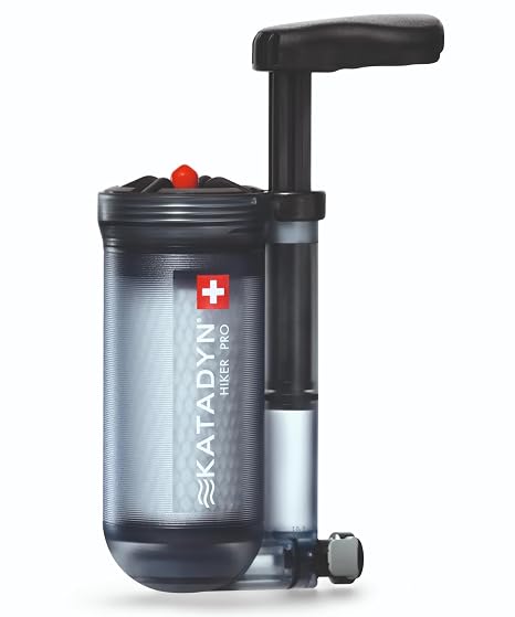 Katadyn Hiker Pro Transparent Hand Pump Water Filter | 1L Per Minute, 11.2 oz Lightweight, Portable Filtration for Camping, Backpacking, Hiking & Survival