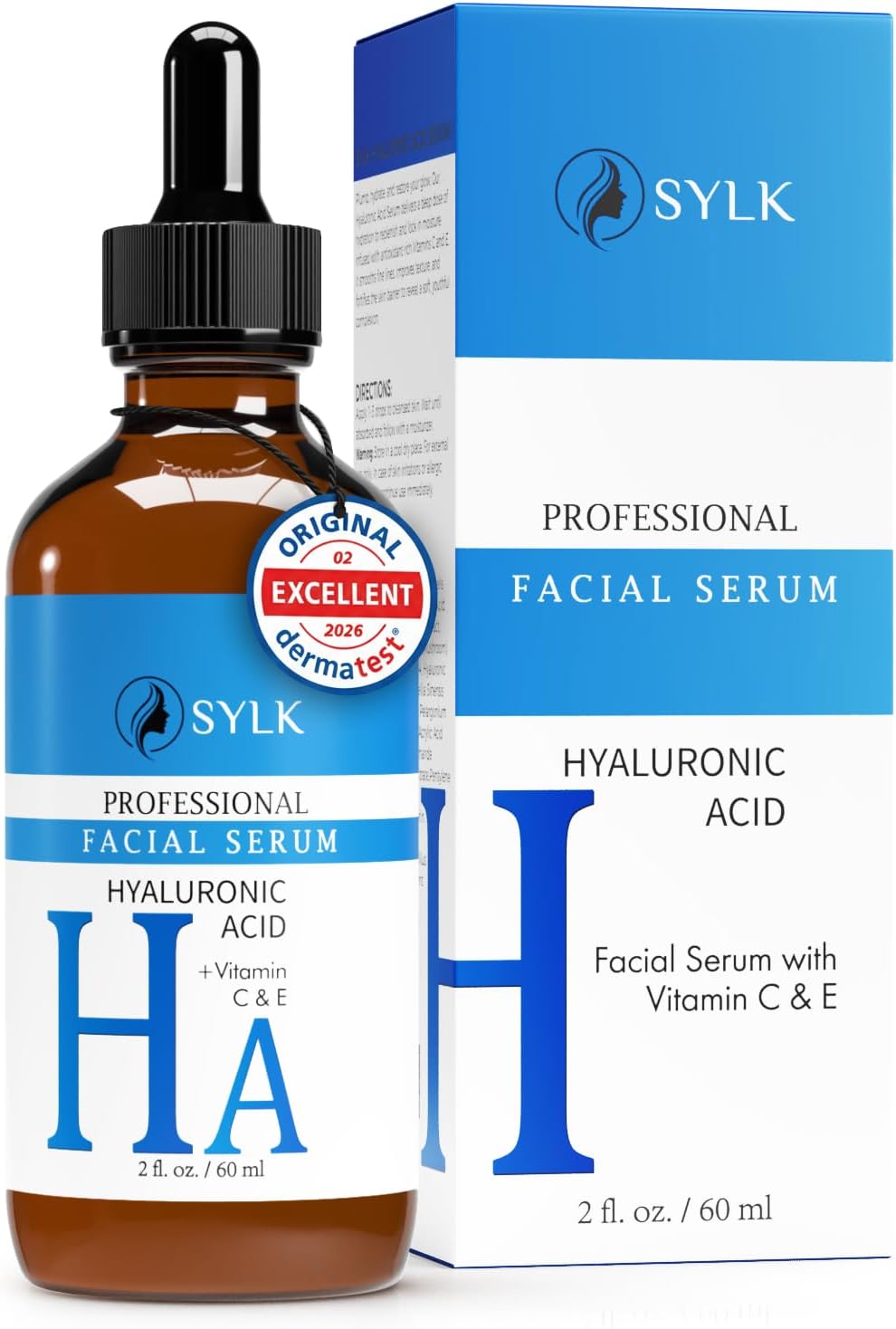 Hyaluronic Acid Serum for Face with Vitamin C &amp; E | Microneedling Serum for Derma Roller | Anti Aging Hydrating Serum | Anti Wrinkle and Solution for Acne Scars | 60 ml