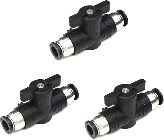 1/2 Push Connect Valve,CEKER 1/2 inch OD Quick Connect Tube Fittings Pneumatic Valve Push Fittings Union Straight Air Flow Control Valve 1Pack
