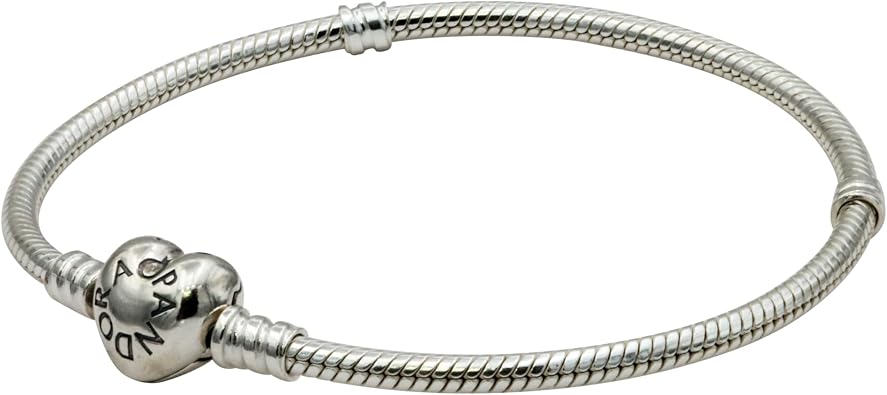 PANDORA 590719-21 Sterling Silver Heart Clasp Bracelet, 8.3"
