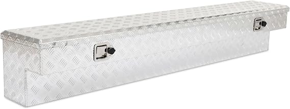 72"x12"x12" Aluminum Side Tool Box, Heavy Duty 5-Bar Tread, Silver