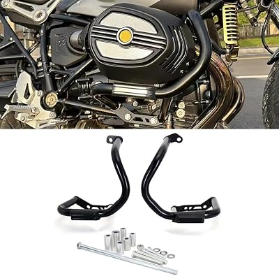 Motorcycle Engine Guard Bumper Highway Crash Bar Fits for BMW R9T r9t R NINE T Pure RNINET Racer R NineT NINET Scramble Rninet Urban Frame Fairing Protector Slider Engine Protection Black