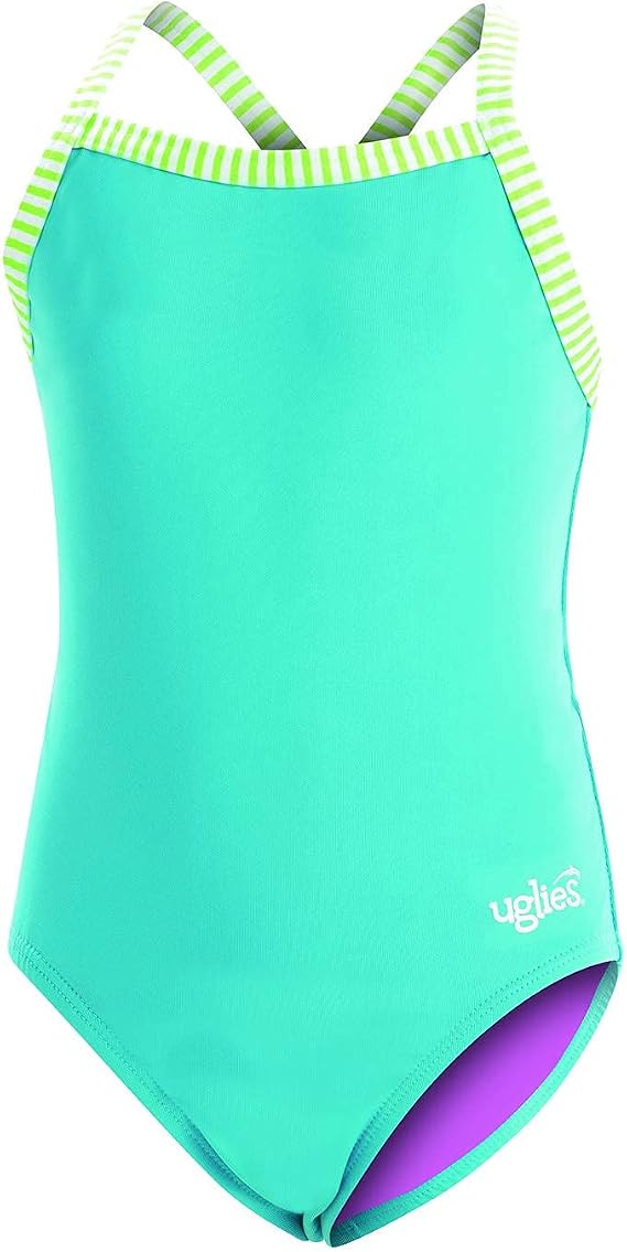 Dolfin Uglies Girls' Swimsuit - Athletic Practice Suit with Criss-Cross Straps