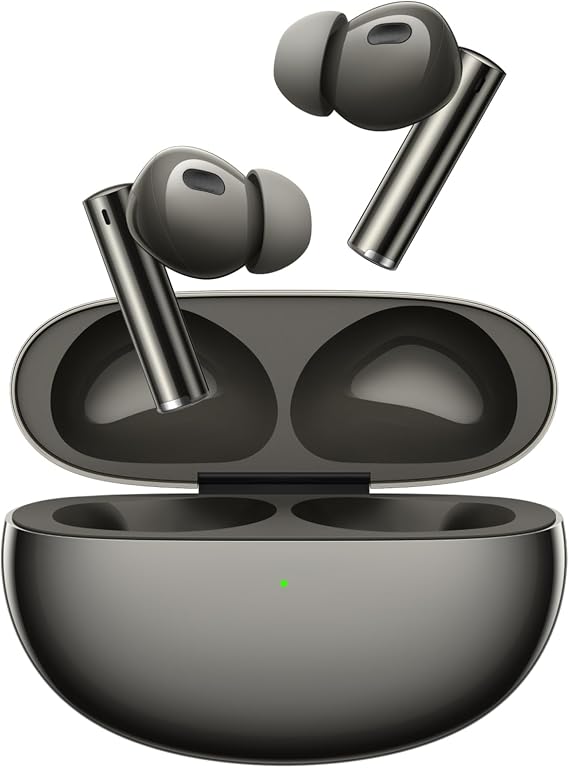 realme Air 6 Pro True Wireless Earbuds, 50dB Noise Reduction, Adaptive Noise Cancelling to Ears and Environment, Hi-Res Sound, LDAC, 3D Audio, 40H Battery, Wireless Charging, Bluetooth 5.3, Grey