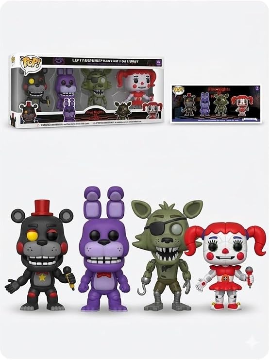 Five Nights at Freddy's Pop fnaf 4lü set lefty/bonnie/phantom foxy/baby 12 cm figürler