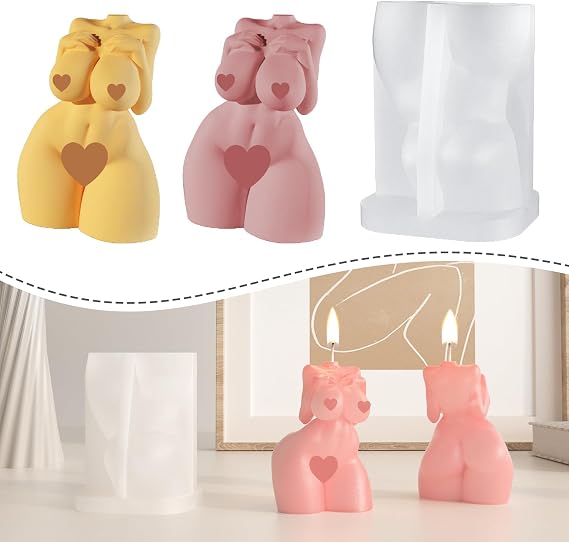 3D Body Candle Molds Silicone, DIY Goddess Wax Melt Molds, Curvy Women Moldes De Silicona para Velas, Unique Soap Making Silicon Moulds for Adults, Epoxy Resin Molds for Home Decoration