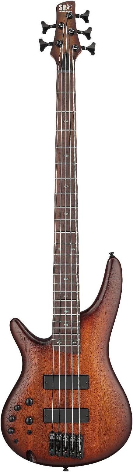 Ibanez SR Standard Series SR505AL 5 String Left Handed Electric Bass Guitar | Mahogany Brown Burst Low Gloss