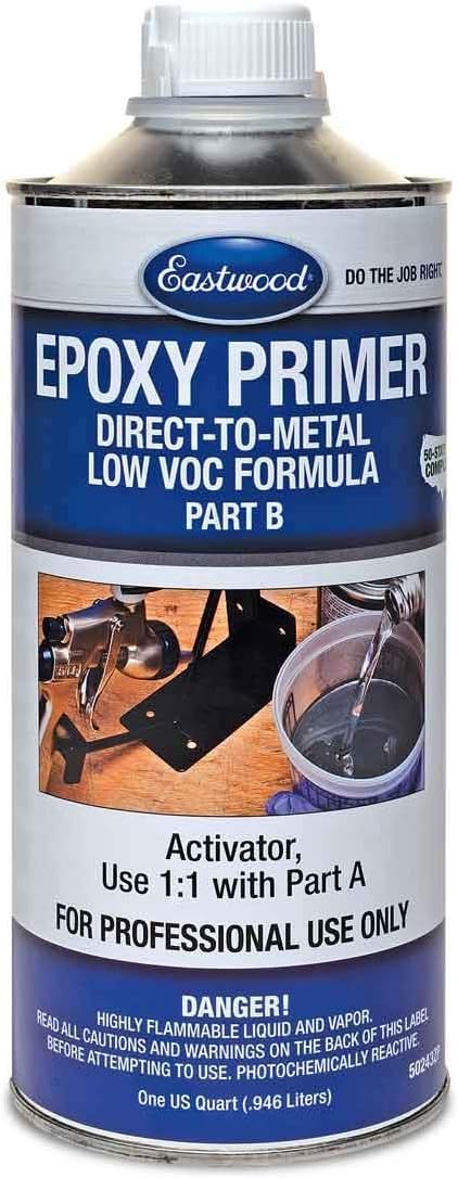 Eastwood Epoxy Primer Sealer Activator Quart 1:1 | Epoxy Sealant for Steel, Fibreglass, Aluminium, Car Body Filler, Car Restoration | Anti Corrosion Underseal, Rust Proofing, Automotive