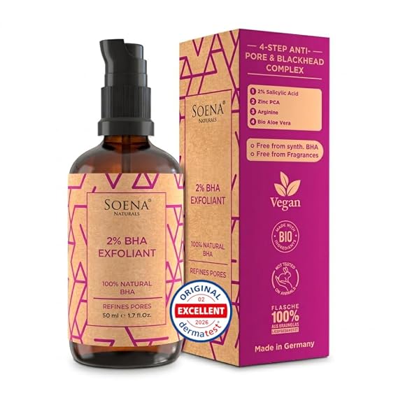 Organic BHA Peeling 2% Natural Salicylic Acid Exfoliant Pore Refining Complex Facial Exfoliant for Smoother-Looking Skin Refines Skin Appearance Made in Germany