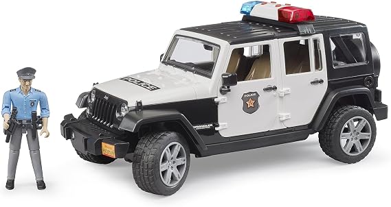 Bruder - Jeep Wranger UR Police Vehicle And Light Skinned Officer Scale Model