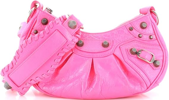 Pre-Loved Le Cagole Giant Studs Shoulder Bag Leather XS, Pink