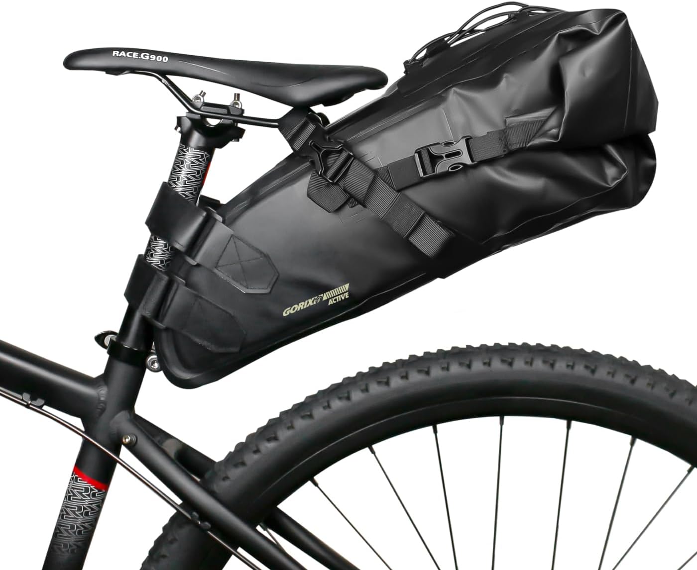 GORIX Waterproof Water Repellent Saddlebag Large Capacity, Integrated Type, Easy to Detach, Rear Bag, Road Bikes, Mountain Bikes, etc