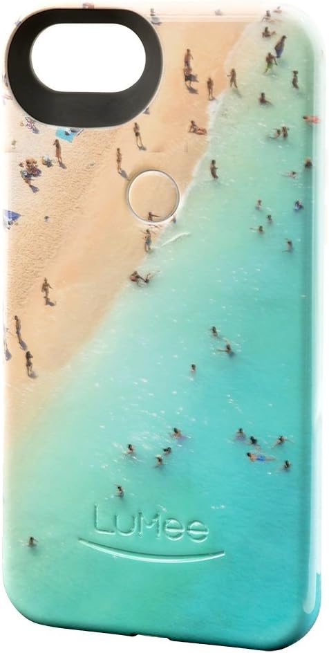LuMee Two Selfie Phone Case, Days at the Beach | LED Lighting, Variable Dimmer | Shock Absorption, Bumper Case | iPhone 8+ / iPhone 7+ / iPhone 6s+ / iPhone 6+